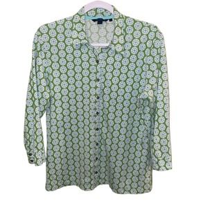 Boden Geometric Print Button Down Shirt, size L